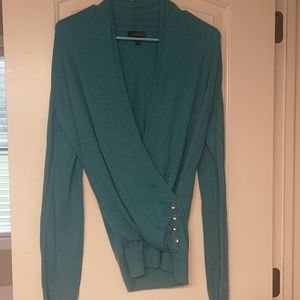 Turquoise wrap sweater